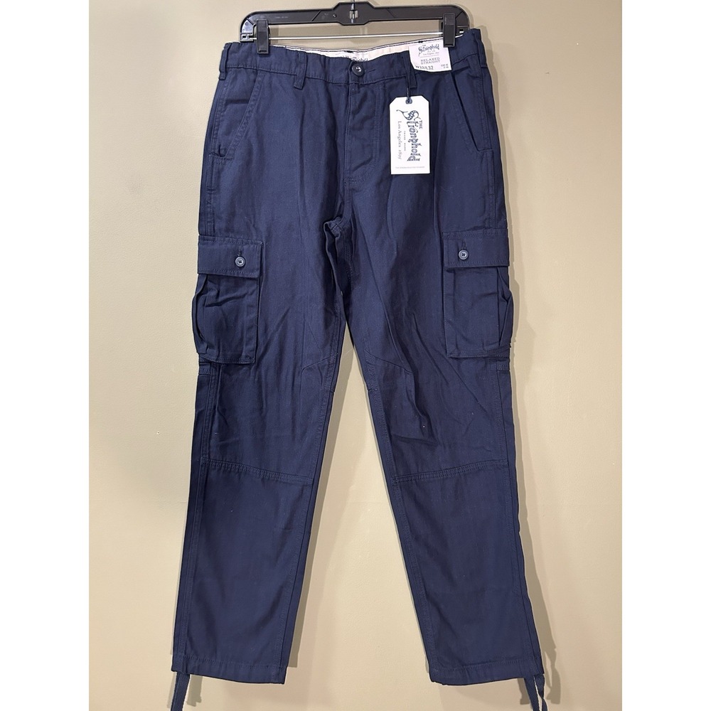 THE STRONGHOLD Navy Relaxed Straight Cargo Utility Pants Military Hiking 32x30